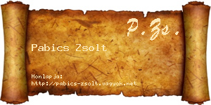 Pabics Zsolt névjegykártya